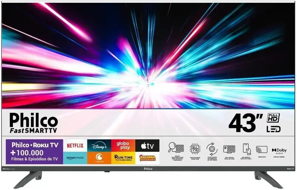 3. Smart TV Philco 43” Roku - Philco
